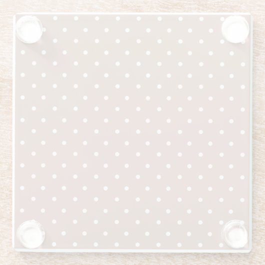 Seamless medium brown polka dot  pattern ガラスコースター (裏面)