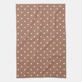 Seamless medium brown polka dot  pattern キッチンタオル (縦)