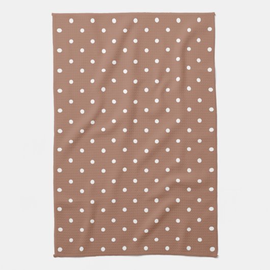 Seamless medium brown polka dot  pattern キッチンタオル (縦)