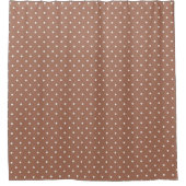 Seamless medium brown polka dot  pattern シャワーカーテン (正面)
