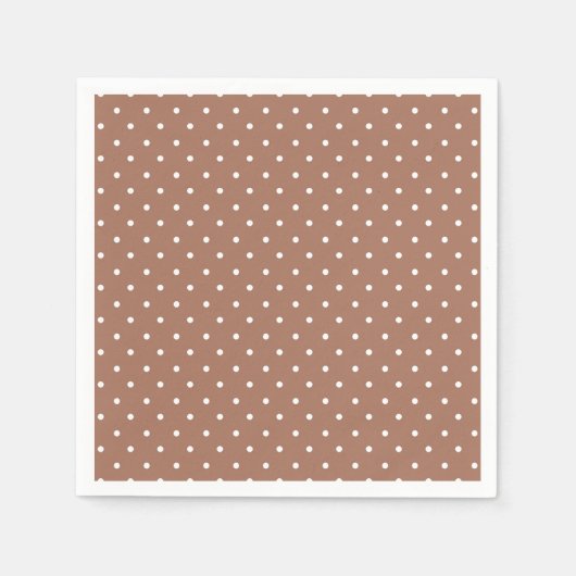 Seamless medium brown polka dot  pattern スタンダードカクテルナプキン (正面)