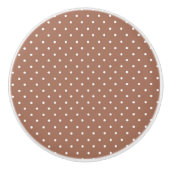 Seamless medium brown polka dot  pattern セラミックノブ (正面)