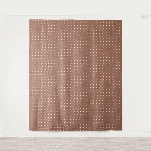 Seamless medium brown polka dot  pattern タペストリー (正面)