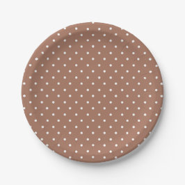 Seamless medium brown polka dot  pattern ペーパープレート