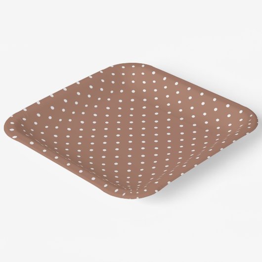 Seamless medium brown polka dot  pattern ペーパープレート (傾斜あり)