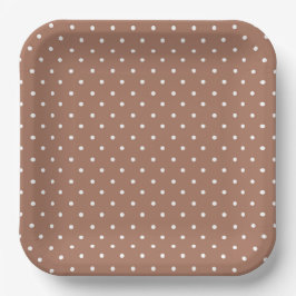 Seamless medium brown polka dot  pattern ペーパープレート