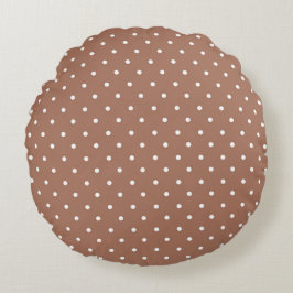 Seamless medium brown polka dot  pattern ラウンドクッション