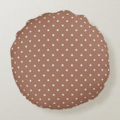 Seamless medium brown polka dot  pattern ラウンドクッション (裏面)