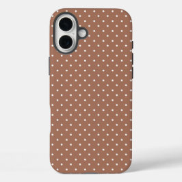 Seamless medium brown polka dot  pattern iPhone 16 plusケース