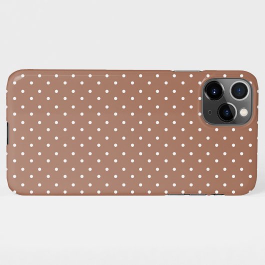 Seamless medium brown polka dot  pattern iPhoneケース (裏面横)