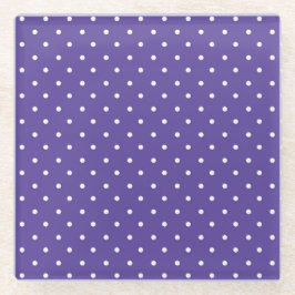 Seamless  medium purple polka dot pattern ガラスコースター