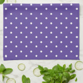 Seamless  medium purple polka dot pattern キッチンタオル (折り畳み)