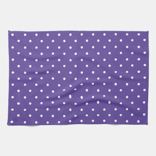 Seamless  medium purple polka dot pattern キッチンタオル (横)