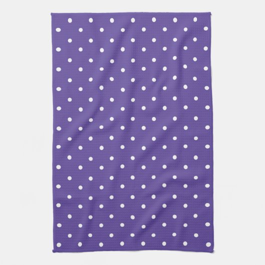 Seamless  medium purple polka dot pattern キッチンタオル (縦)