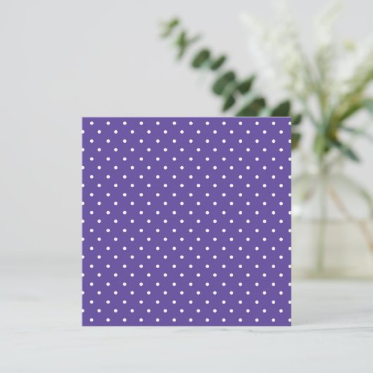 Seamless  medium purple polka dot pattern サンキューカード (スタンド正面)