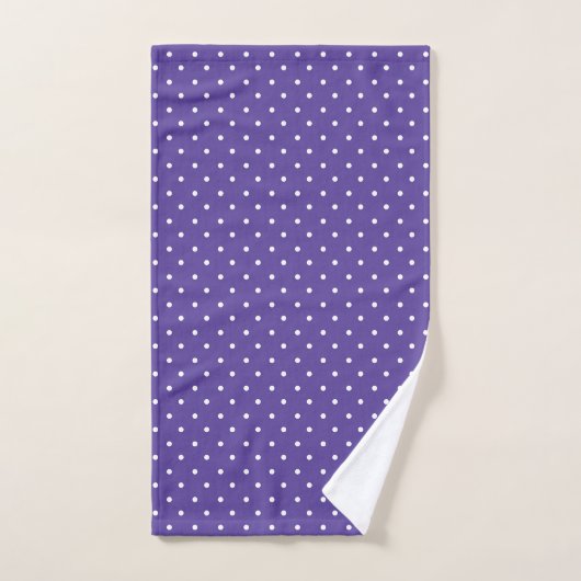 Seamless  medium purple polka dot pattern バスタオルセット (ハンドタオル)