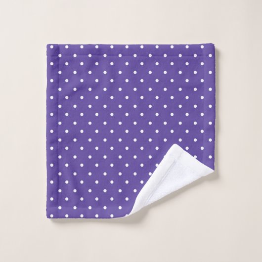 Seamless  medium purple polka dot pattern バスタオルセット (ウォッシュタオル)