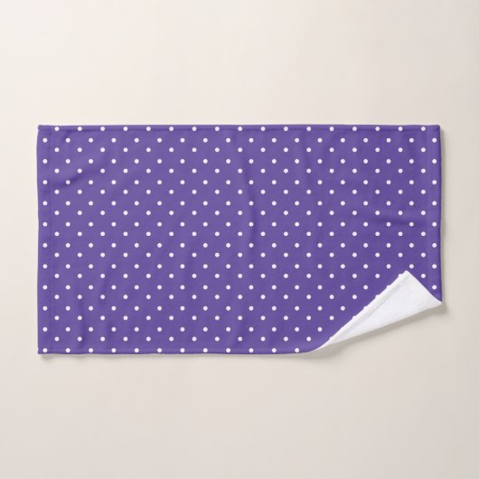 Seamless  medium purple polka dot pattern バスタオルセット (ハンドタオル)