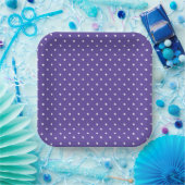 Seamless  medium purple polka dot pattern ペーパープレート (パーティー)