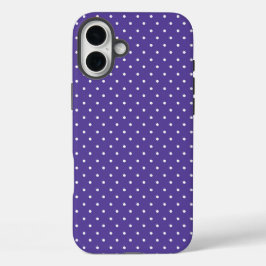 Seamless  medium purple polka dot pattern iPhone 16 plusケース