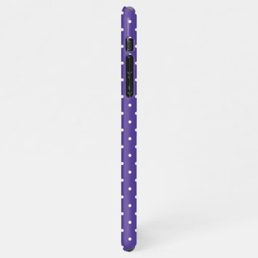 Seamless  medium purple polka dot pattern iPhoneケース (左側)