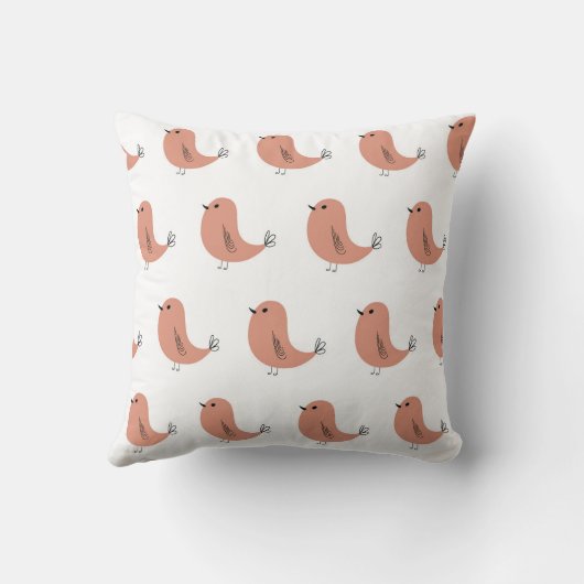 Seamless minimalist vector pattern of cute birds o クッション (裏面)