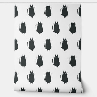 Seamless minimalist vector pattern of funny black  壁紙