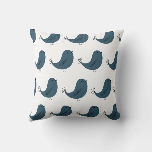 Seamless minimalist vector pattern of funny blue b クッション (裏面)