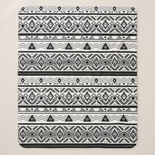 Seamless monochrome folk ethno pattern background シェルパブランケット (正面)