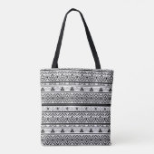 Seamless monochrome folk ethno pattern background トートバッグ (裏面)