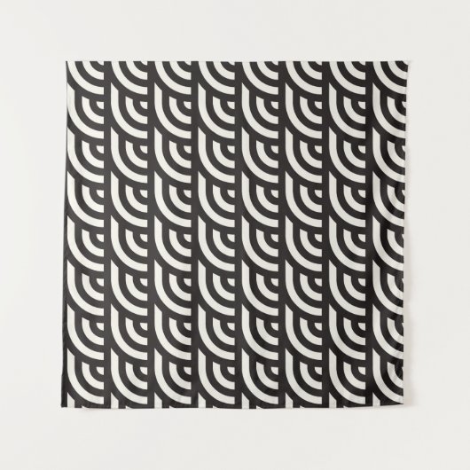 Seamless monochrome geometric pattern. Abstract st タペストリー (正面)