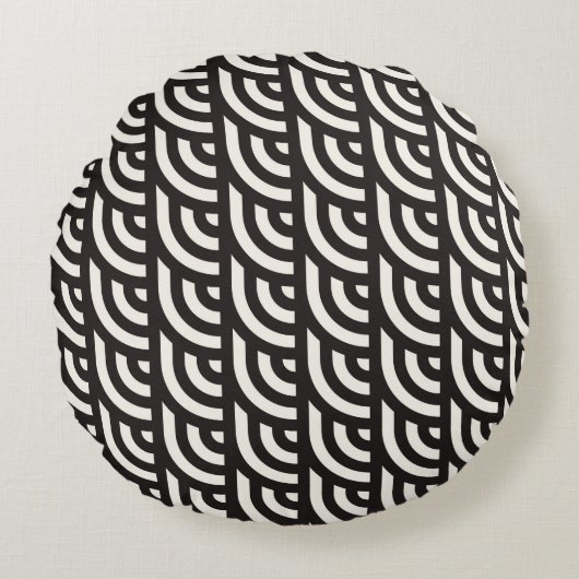 Seamless monochrome geometric pattern. Abstract st ラウンドクッション (正面)