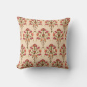 seamless mughal flower pattern design cream backgr クッション (正面)