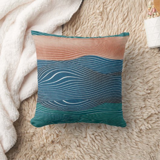 Seamless natural landscape hill pattern. Horizonta クッション (ブランケット)