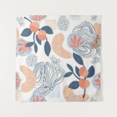 Seamless nature pattern. Abstract shapes, fruits a タペストリー (正面(横))
