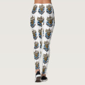 Seamless Nautical Pattern with Anchor, Compass, Wa レギンス (裏面)