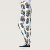Seamless Nautical Pattern with Anchor, Compass, Wa レギンス (左)