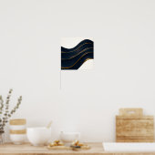 Seamless Opulent Flow Onyx and Gold Pattern ポスター (キッチン)