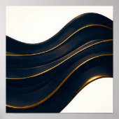 Seamless Opulent Flow Onyx and Gold Pattern ポスター (正面)