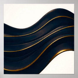 Seamless Opulent Flow Onyx and Gold Pattern ポスター