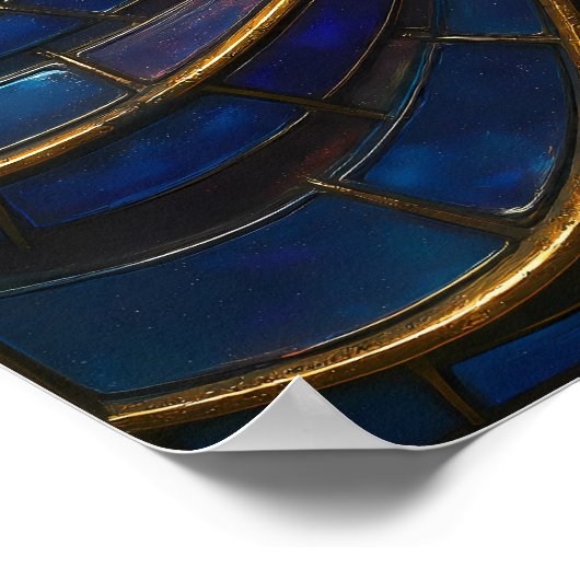 Seamless Opulent Mosaic Tiling Wallpaper ポスター (角)