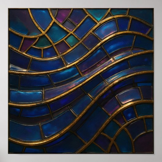 Seamless Opulent Mosaic Tiling Wallpaper ポスター (正面)