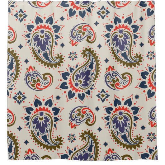Seamless paisley pattern シャワーカーテン (正面)