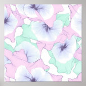 Seamless Pastel Lace Layering Fabric and Paper ポスター (正面)