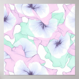 Seamless Pastel Lace Layering Fabric and Paper ポスター