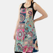 Seamless patchwork background with paisley and flo エプロン (インサイチュ)