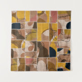 Seamless patchwork collage mix quilt pattern print タペストリー (正面(横))
