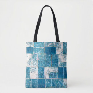 Seamless patchwork collage mix quilt pattern print トートバッグ