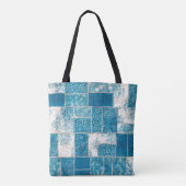 Seamless patchwork collage mix quilt pattern print トートバッグ (裏面)