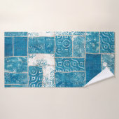 Seamless patchwork collage mix quilt pattern print バスタオル (バスタオル)